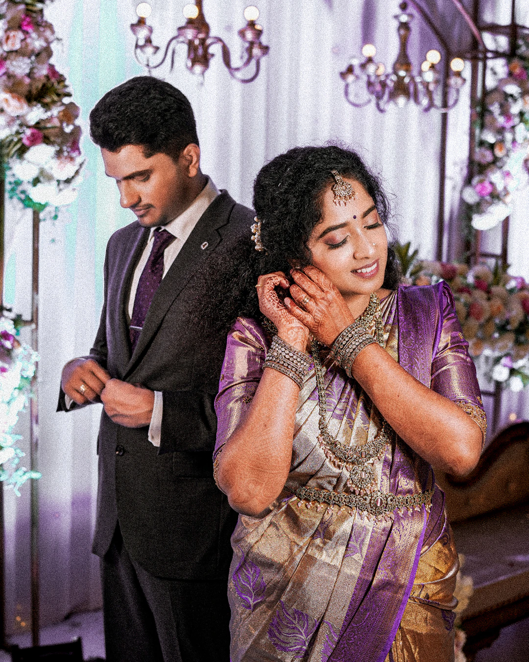 Haripriya & Karthik — wedding reception photographed by Dhruva Captures